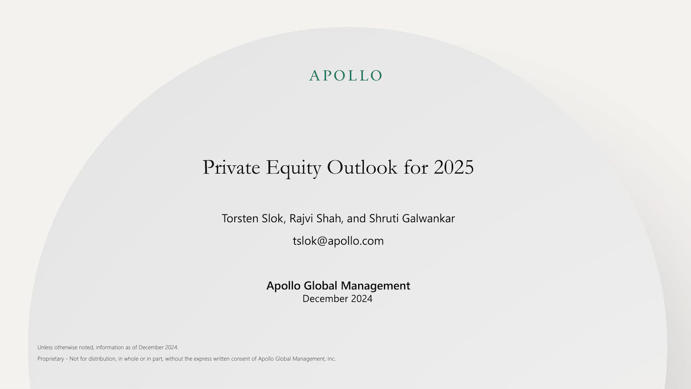 Private Equity Outlook for 2025